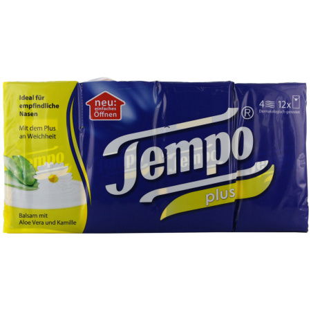 Tempo Plus Zakdoekjes Pakketten 12x9 Stuks