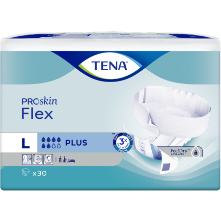 Tena Proskin Flex Plus Flexibel Incontinentieverband Met Heupband Maat L 30 Stuks