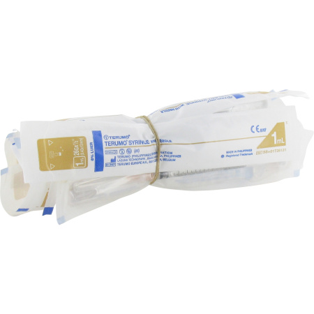 Terumo Wegwerpspuit 1ml Naald 26G 1/2 Stuks 10
