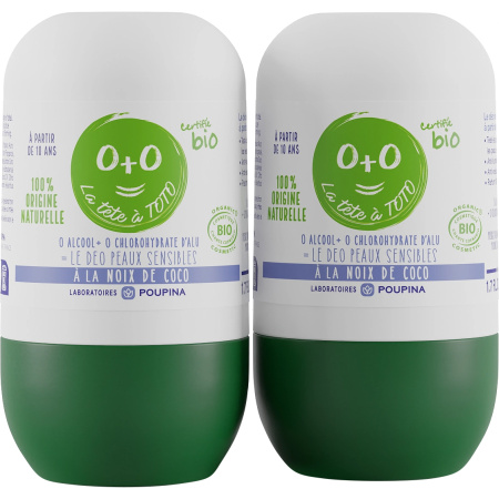Tête À Toto Kokosnoot Deodorant Voor Kinderen Voor Gevoelige Huid Bio 2x50ml