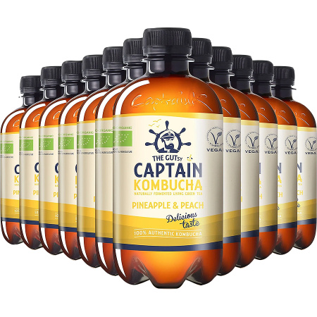 The Gutsy Captain Kombucha Ananas Perzik Bio 12x400ml