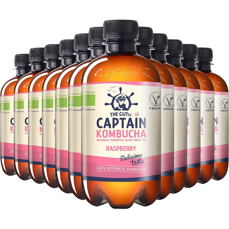 The Gutsy Captain Kombucha Framboos Bio 12x400ml
