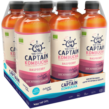 The Gutsy Captain Kombucha Framboos Bio 6x1000ml