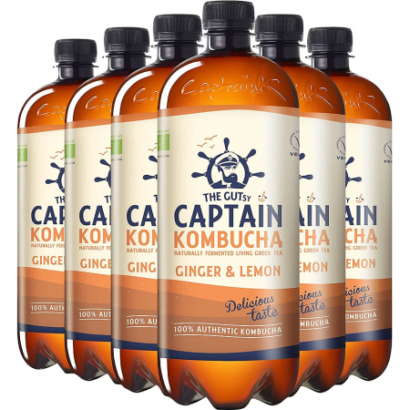 The Gutsy Captain Kombucha Gember Citroen Bio 6x1000ml