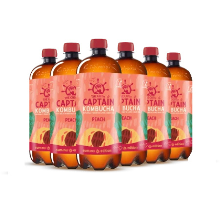 The Gutsy Captain Kombucha Perzik Bio 6x1000ml