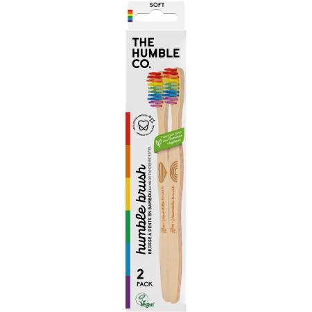 The Humble Co Bad Bambou Soft Tandenborstel Arc En Ciel 2 Stuks