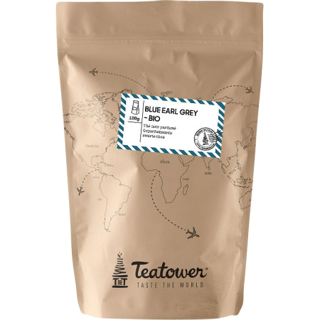 Teatower Blue Earl Grey Zwarte Thee Smaak Bergamot, Korenbloem Bio 20 Theezakjes