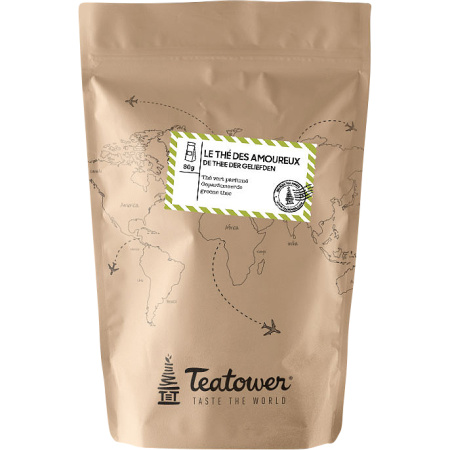 Teatower De Thee Der Geliefden Groene Thee Smaak Aardbei Lavendel 20 Theezakjes
