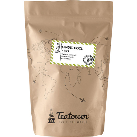 Teatower Ginger Cool Biologische Groene Thee Gember En Citroen Losse Thee 100g