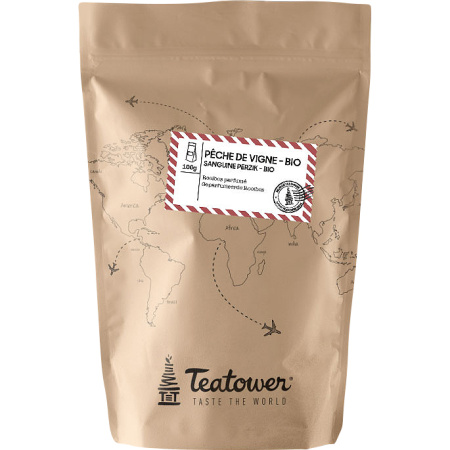 Teatower Sanguine Perzik Rooibos Infusie Bio 20 Theezakjes
