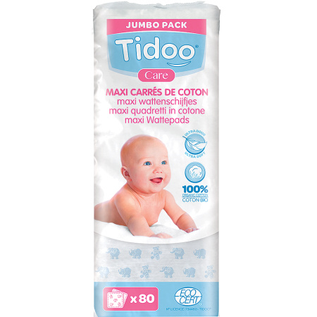 Tidoo Maxi Doekjes Uit Bio Katoen 80 Stuk