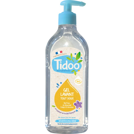 Tidoo Zachte Wasgel Met Vlasextract Haar En Lichaam Zuigelingen En Baby's Bio Pompfles 495ml