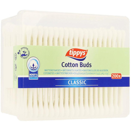 Tippys Wattenstaafjes 100% Katoen 200 Stuks