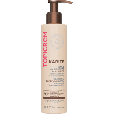 Topicrem Karité Versterkende Voedende Crème Krullend-Pluizig-Kroeshaar Pompfles 200ml