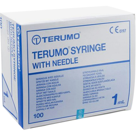 Tuberculinespuit 1ml Met Canule 26G 1/2 Stuks 100