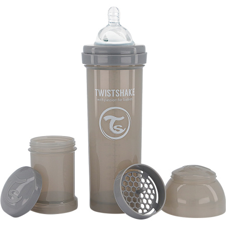 Twistshake Anti-Koliek Zuigfles 330ml Pastelgrijs 1 Stuk
