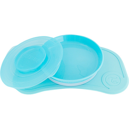 Twistshake Click Mat Mini Dienblad + Pastelblauw Bord +6 Maanden 1 Set