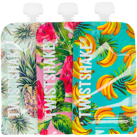 Twistshake Herbruikbare Kalebassen 220ml Fruit 3 Stuks