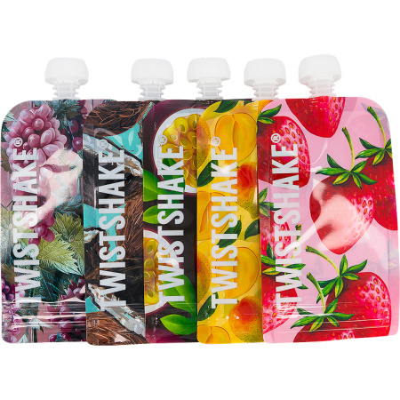 Twistshake Navulbare Knijpzakjes 220ml Vruchten 5 Stuks