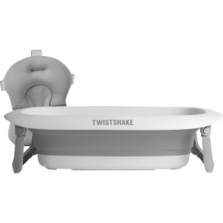 Twistshake Bad Kit 1 Opvouwbare Badkuip 30l + Badkuip Kussen Pastelgrijs