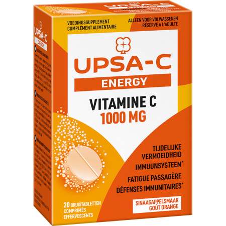 UPSA-C Energy Vitamine C 1000mg Sinaassappelsmaak 20 Bruistabletten