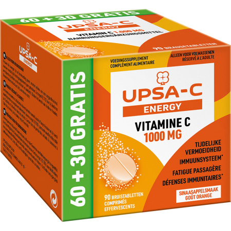 Upsa-C Energy Vitamine C 1000 Sinaasappel 90 Bruistabletten