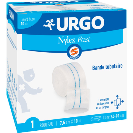Urgo Nylex Fast Tubegauz Buisvormig Met Blauwe Rand 10m x 7,5cm 1 Stuk