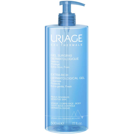 Uriage Extra-Rijke Dermatologische Gel Gevoelige Huid Pompfles 500ml