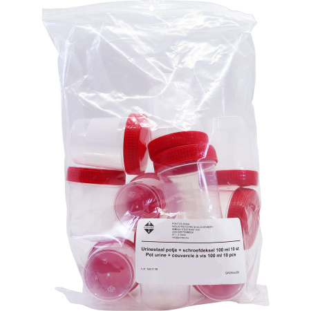 Urinepotje + Schroefdeksel 100ml 10 Stuks