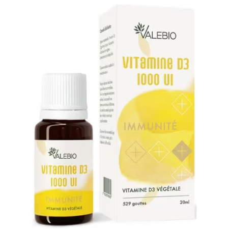 Valebio Vitamine D 1000IE Immuniteit Druppelfles 20ml