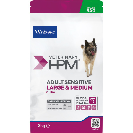 Virbac Veterinary HPM Adult Sensitive Large & Medium Dog 3kg
