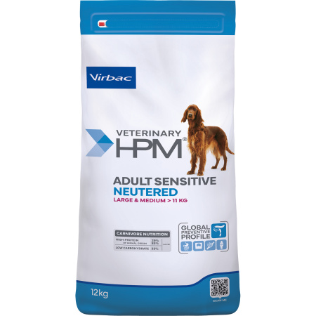 Virbac Veterinary HPM Adult Sensitive Neutered Dog Large & Medium 12kg