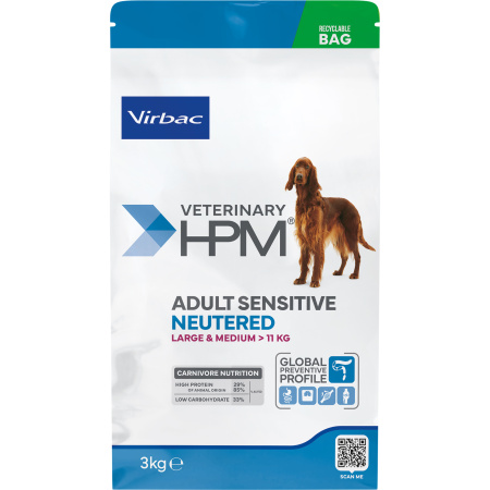 Virbac Veterinary HPM Adult Sensitive Neutered Dog Large & Medium 3kg