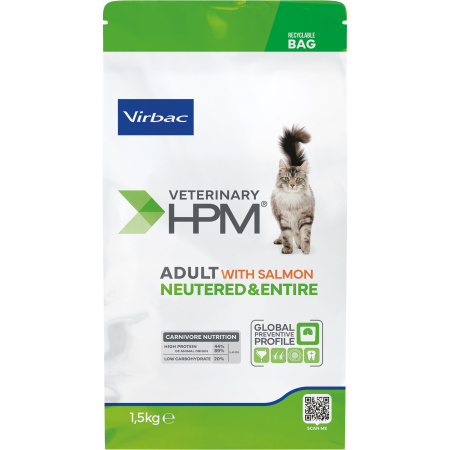 Virbac Veterinary HPM Adult With Salmon Neutered & Entire Cat 1,5kg