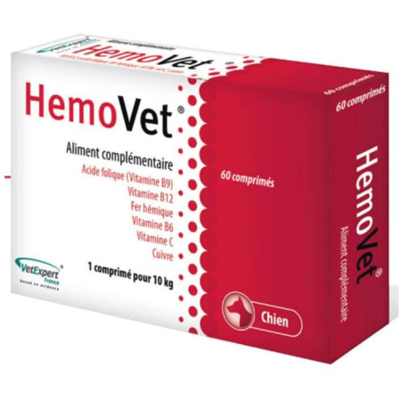VetExpert Hemovet Aanvullend Diervoeder Voor Honden 60 Tabletten