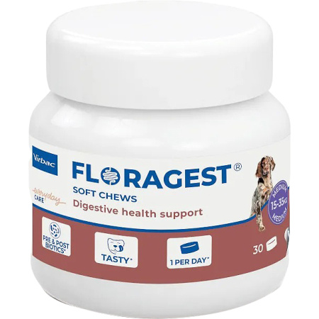 Virbac Floragest Dog M 4g 30 Zachte Kauwsnacks