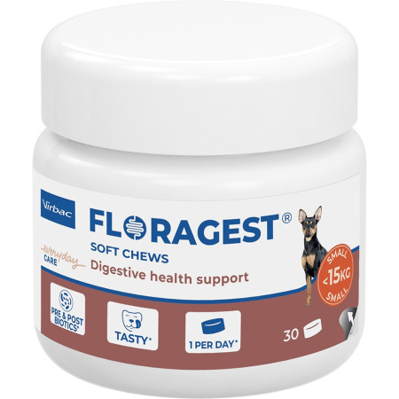 Virbac Floragest Dog S 2g 30 Zachte Kauwsnacks