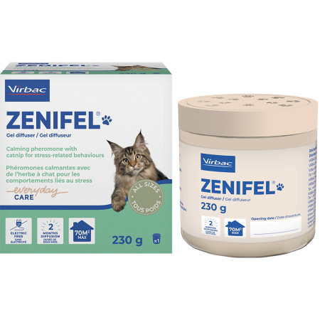 Virbac Zenifel Kalmerende Feromonen Voor Katten Stress Kattenkruid Diffusergel 230g