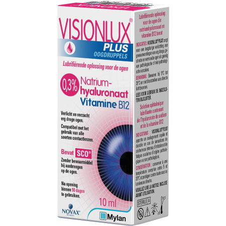Visionlux Plus Lubrifiërende Oplossing Voor Droge En Vermoeide Ogen Druppels Flesje 10ml