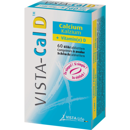 Vista-Cal D Calcium En Vitamine D3 Ondersteuning Botten En Tanden 60 Omhulde Tabletten