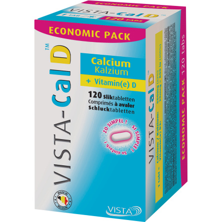 Vista-Cal D Calcium En Vitamine D3 Voedingssupplement 120 Sliktabletten