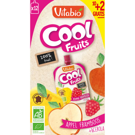 Vitabio Cool Fruits Appel En Framboos 12x90g