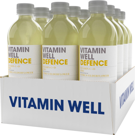 Vitamin Well Defence Vitamin C+D+Zink Verfrissende Drank Citrusvruchten/Vlierbessen Fles 12x500ml