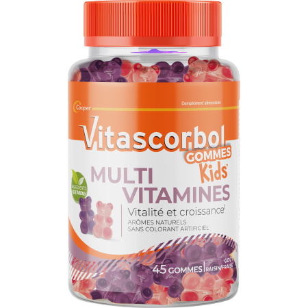 Vitascorbol Multivitaminen Gummies Kinderen Druif/Aardbei Smaak 45 Stuks