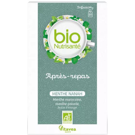 Vitavea BioNutrisanté Bio Na De Maaltijd Thee 100% Munt & Nanamunt 20 Zakjes