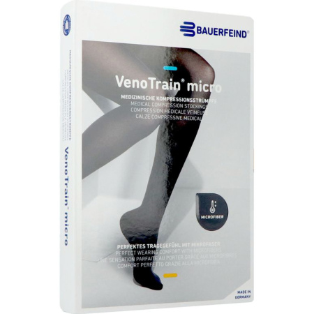Bauerfeind VenoTrain Micro Ag C2 Gesloten Teen Plus Lang Kant Caramel M 1 Stuk