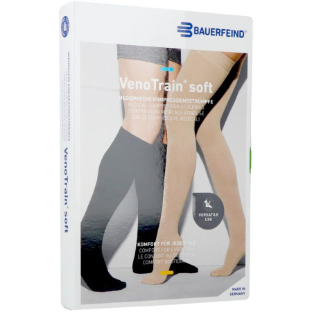 Bauerfeind VenoTrain Soft Ag C1 Open Teen Plus Long Caramel S 1 Stuk