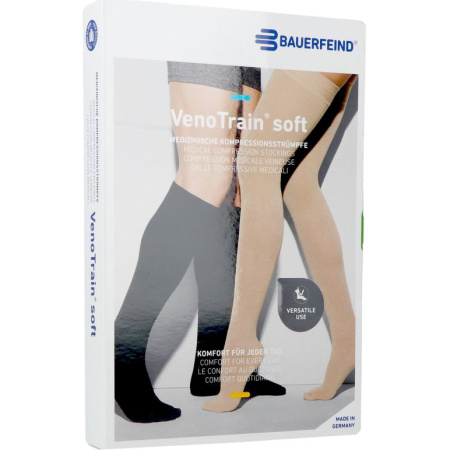 Bauerfeind VenoTrain Soft Ag C2 Open Teen Plus Short Caramel M 1 Paar
