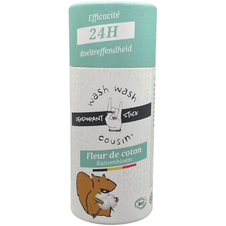 Wash Wash Cousin Deodorantstick Katoenbloem Groen Bio 50g