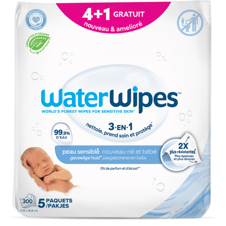 WaterWipes Doekjes 4x60 Stuks + 1x60 Stuks Gratis